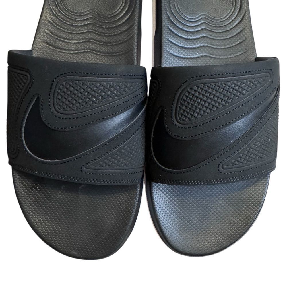 Nike Air Max Cirro Black White Slides Open Toe Laid Back Comfort Size 12 - Picture 2 of 7